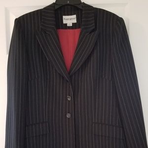 John Meyer 2 Piece Black & White Pinstriped Suit